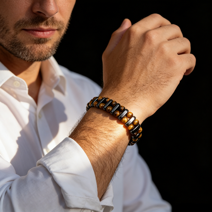 Rustiva™ | Tijgeroog Natuursteen Armband voor Heren