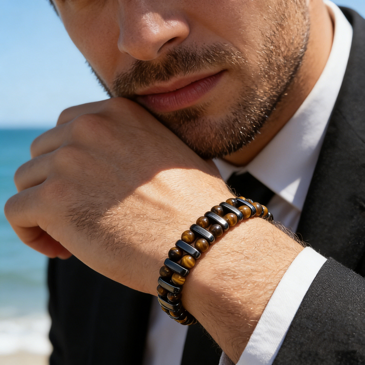 Rustiva™ | Tijgeroog Natuursteen Armband voor Heren