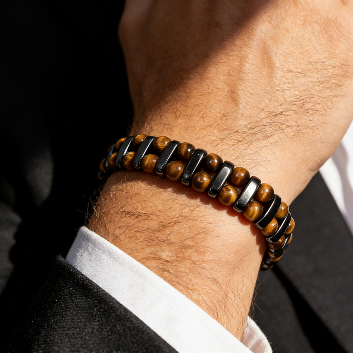 Rustiva™ | Tijgeroog Natuursteen Armband voor Heren