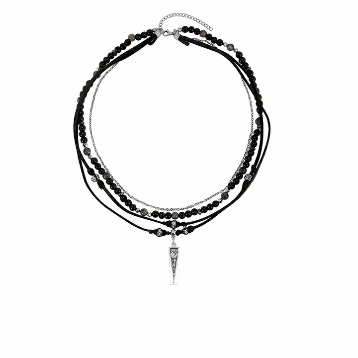 Rustiva™ | Gelaagde Zwarte Ketting Voor Heren