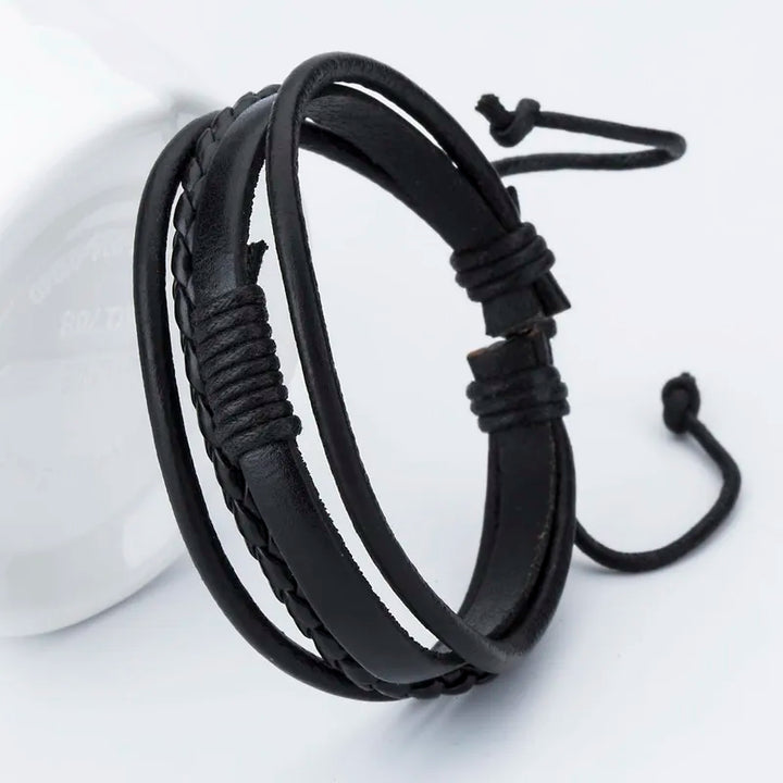 Rustiva™ | Gevlochten Leren Heren Armband