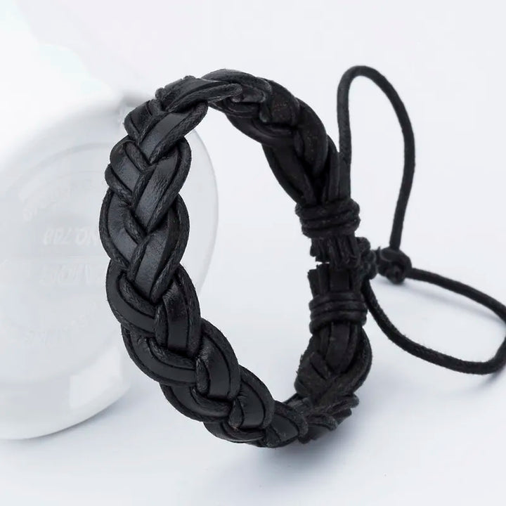 Rustiva™ | Gevlochten Leren Heren Armband