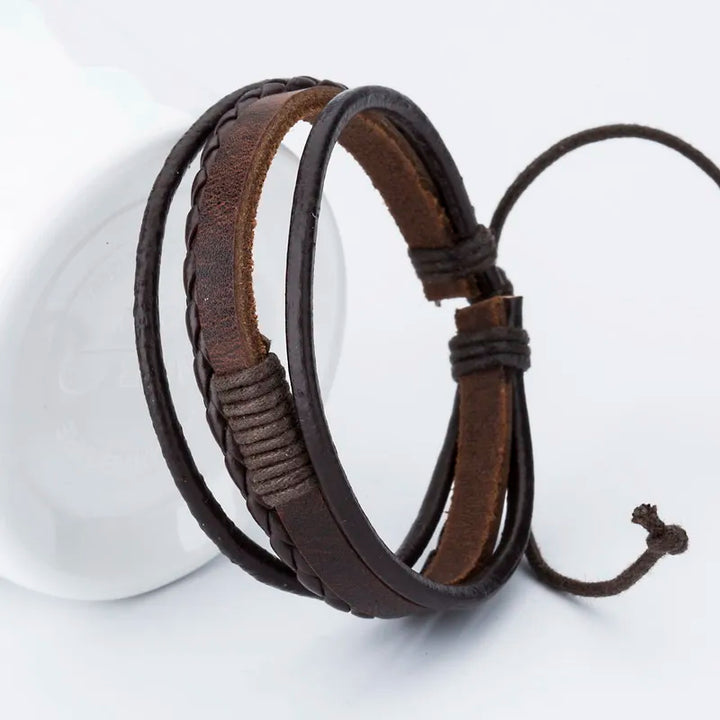 Rustiva™ | Gevlochten Leren Heren Armband