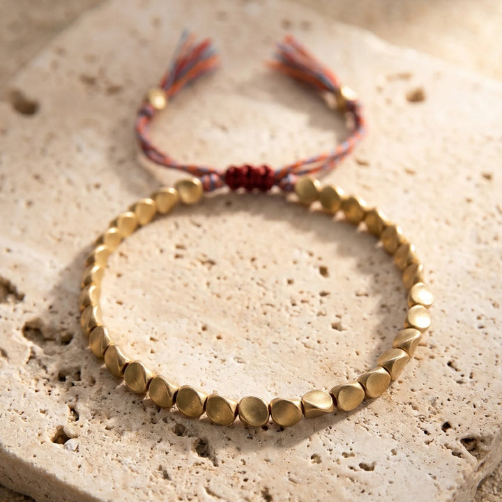 Tibetaanse Armband met Koperen Kralen