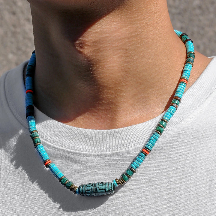 Rustiva™ | Zomerse Turquoise Kralenketting Voor Heren