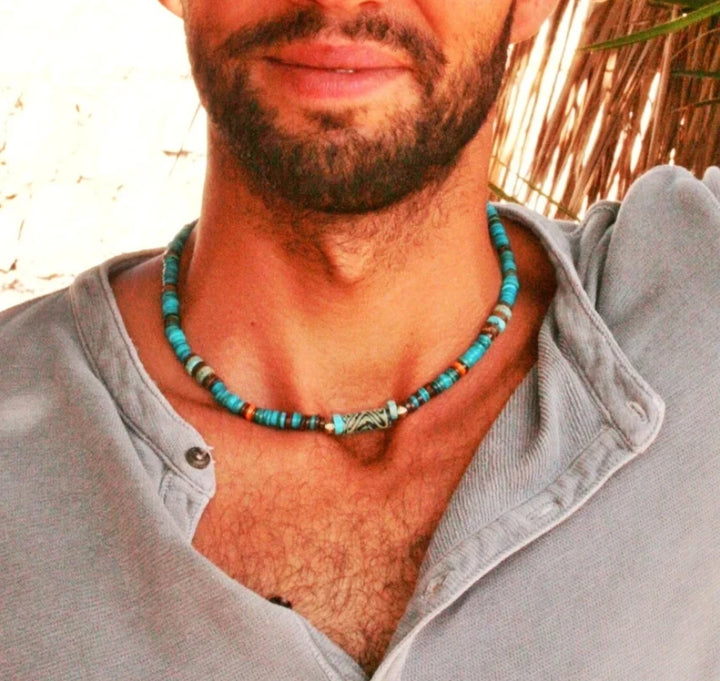 Rustiva™ | Zomerse Turquoise Kralenketting Voor Heren