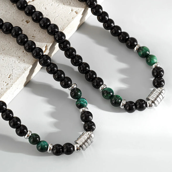 Rustiva™ | Vintage Natuursteen Kettting & Armband Set