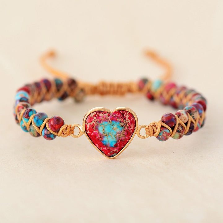 Rustiva™ | Boho Hartjes Armband met Natuursteen