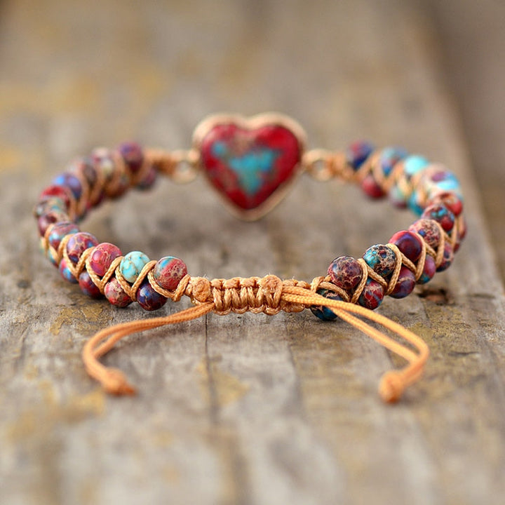 Rustiva™ | Boho Hartjes Armband met Natuursteen