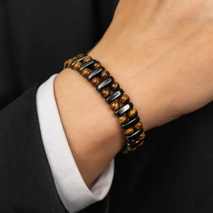 Rustiva™ | Tijgeroog Natuursteen Armband voor Heren