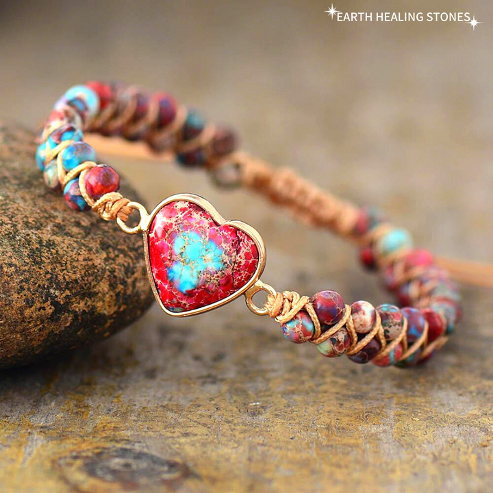 Rustiva™ | Boho Hartjes Armband met Natuursteen