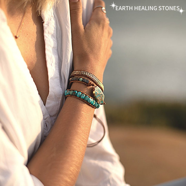 Rustiva™ | Dames Zomerarmband met Turquoise Natuursteen