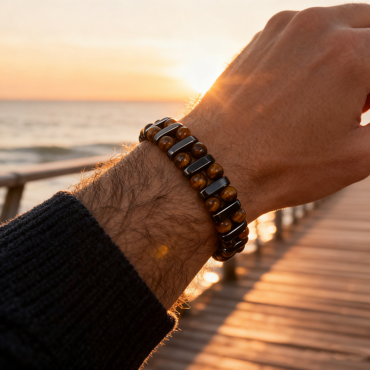 Rustiva™ | Tijgeroog Natuursteen Armband voor Heren
