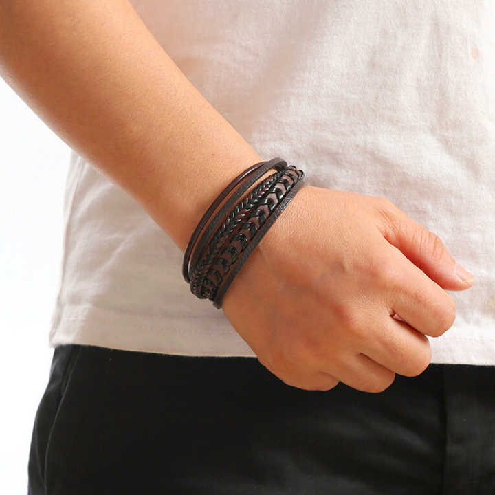 Rustiva™ | Lederen Herenarmband – robuust, stijlvol en tijdloos