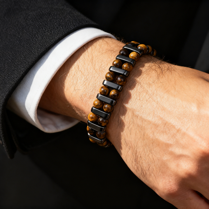 Rustiva™ | Tijgeroog Natuursteen Armband voor Heren