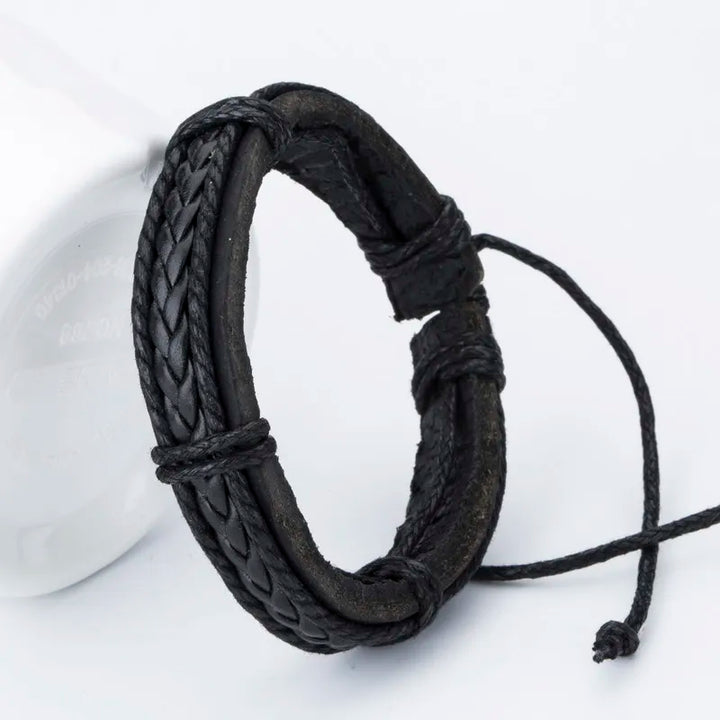 Rustiva™ | Gevlochten Leren Heren Armband