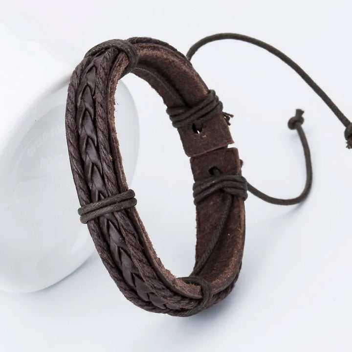 Rustiva™ | Gevlochten Leren Heren Armband