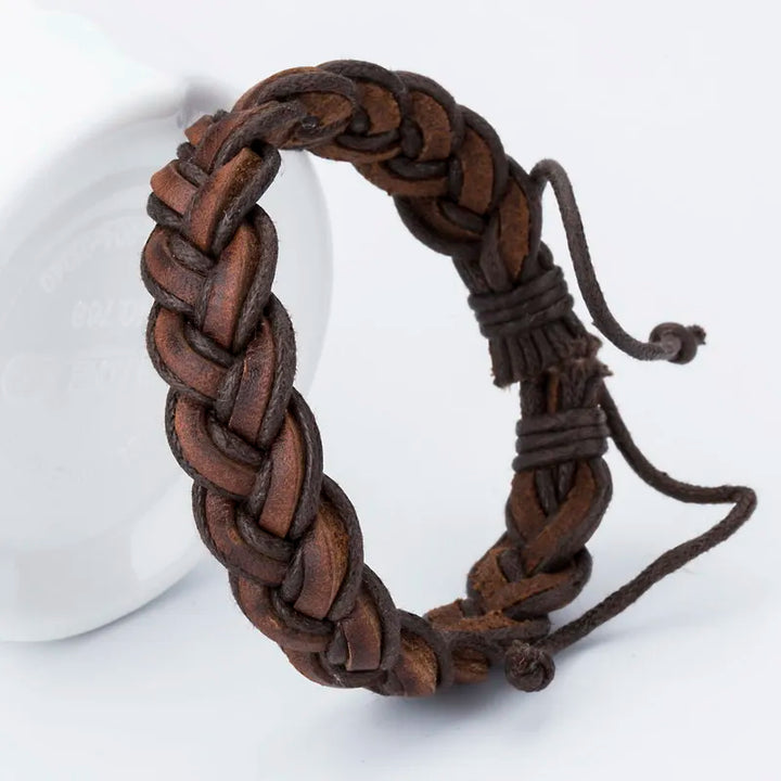 Rustiva™ | Gevlochten Leren Heren Armband