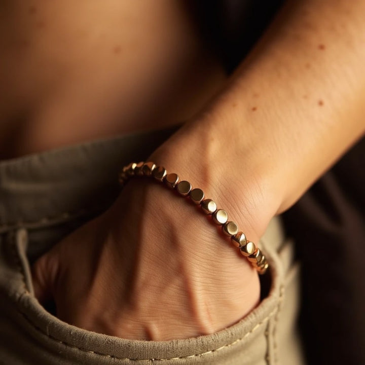 Tibetaanse Armband met Koperen Kralen