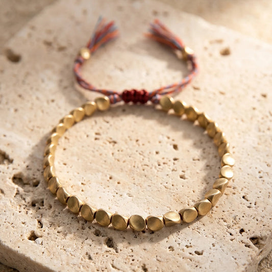 Tibetaanse Armband met Koperen Kralen