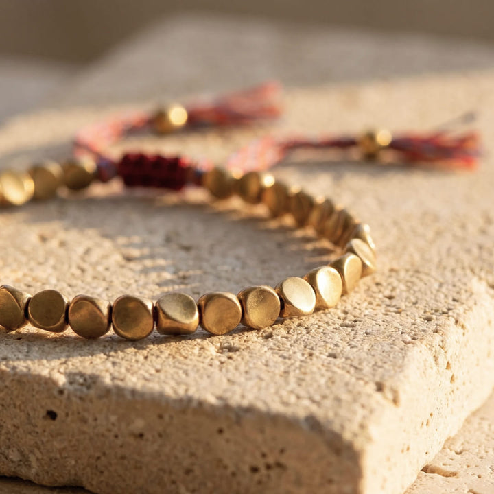 Tibetaanse Armband met Koperen Kralen