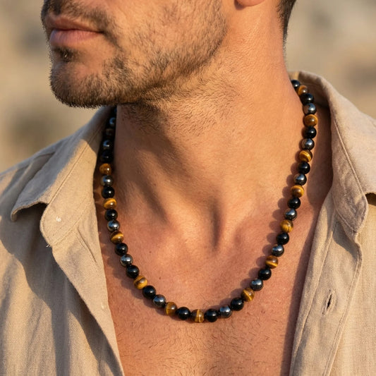 Rustiva™ | Stoere Natuursteen Ketting voor Heren