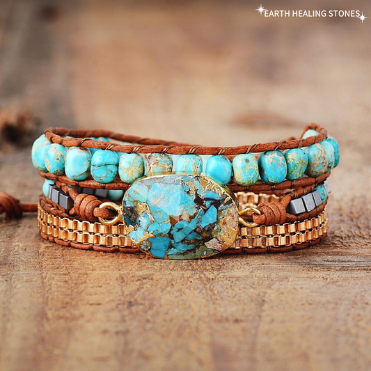 Rustiva™ | Dames Zomerarmband met Turquoise Natuursteen