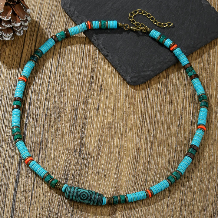Rustiva™ | Zomerse Turquoise Kralenketting Voor Heren