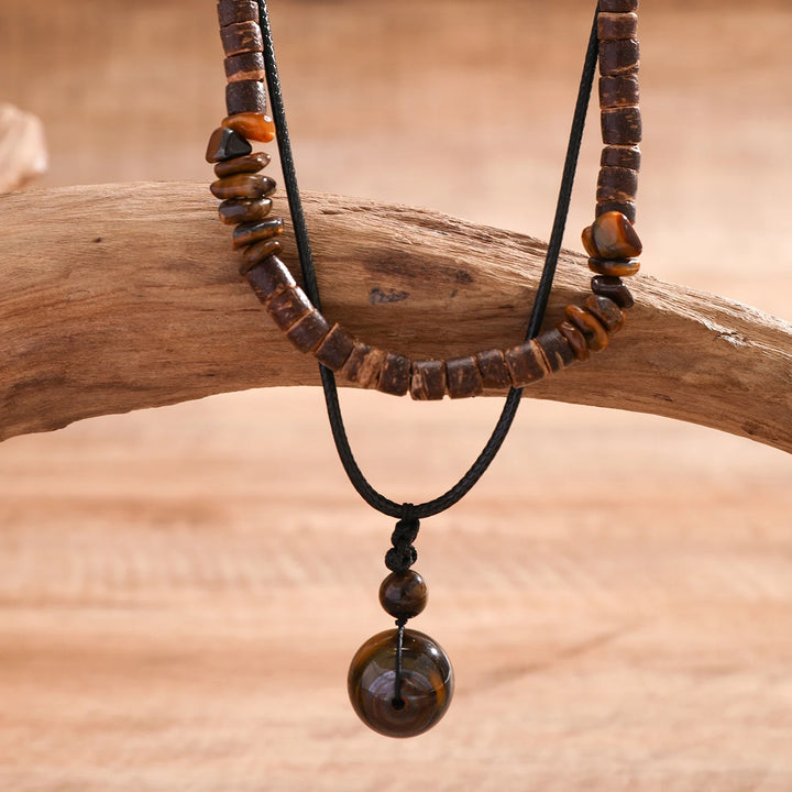 Rustiva™ | Stoere Dubbele Natuursteen Ketting Set voor Heren