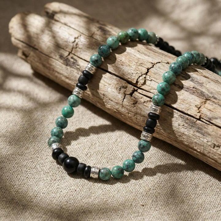 Rustiva™ | Stoere Groene Natuursteen Ketting