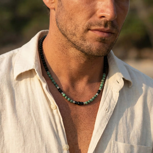 Rustiva™ | Stoere Groene Natuursteen Ketting