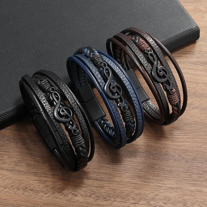 Rustiva™ | Leren Armband voor Muziekliefhebbers