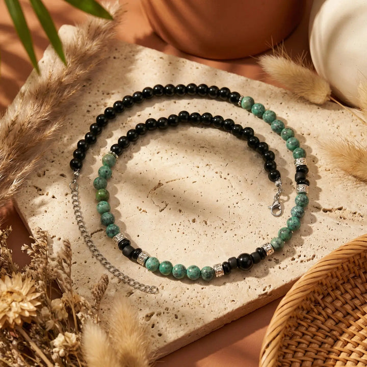 Rustiva™ | Stoere Groene Natuursteen Ketting