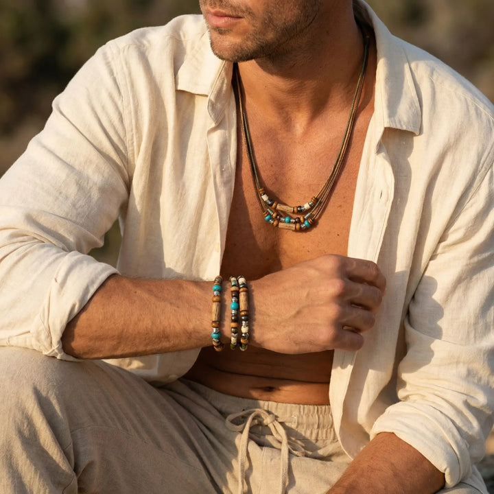 Rustiva™ | Vintage Heren Ketting & Armband Set