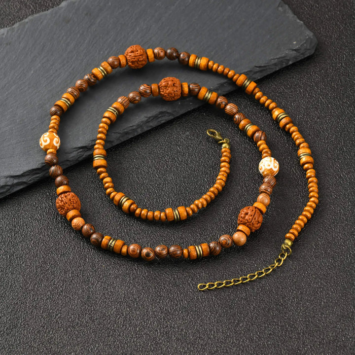 Rustiva™ | Stoere Houten Kralen Ketting