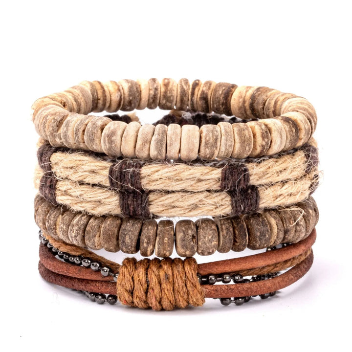 Rustiva™ | Vintage Leren Heren Armband Set