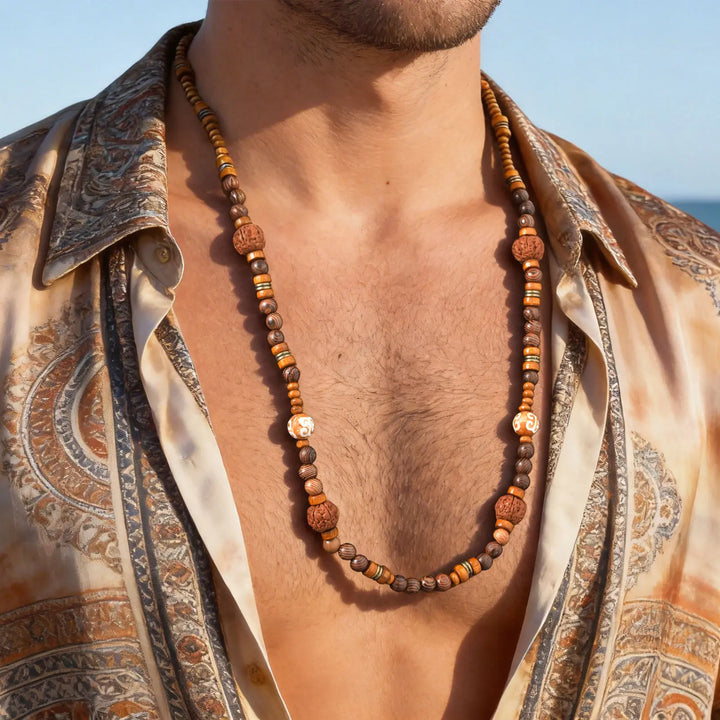 Rustiva™ | Stoere Houten Kralen Ketting