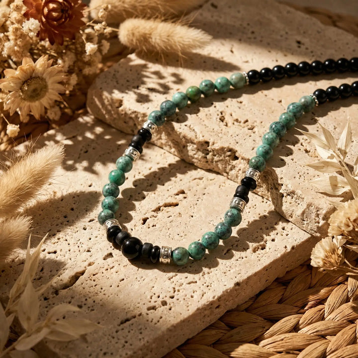 Rustiva™ | Stoere Groene Natuursteen Ketting