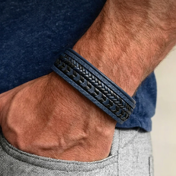 Rustiva™ | Lederen Herenarmband – robuust, stijlvol en tijdloos