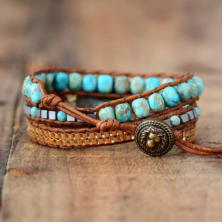 Rustiva™ | Dames Zomerarmband met Turquoise Natuursteen