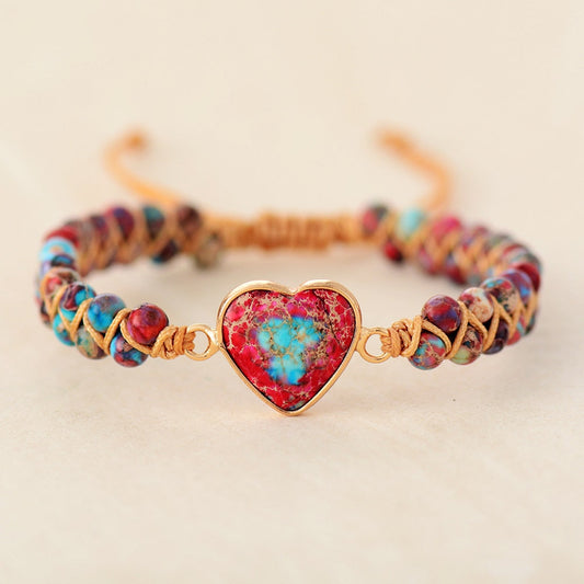 Rustiva™ | Boho Hartjes Armband met Natuursteen