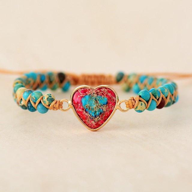 Rustiva™ | Boho Hartjes Armband met Natuursteen