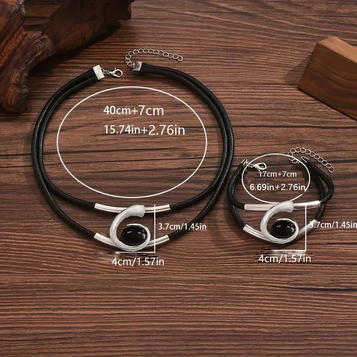 Rustiva™ | Boho Natuursteen Halsketting & Armband Set